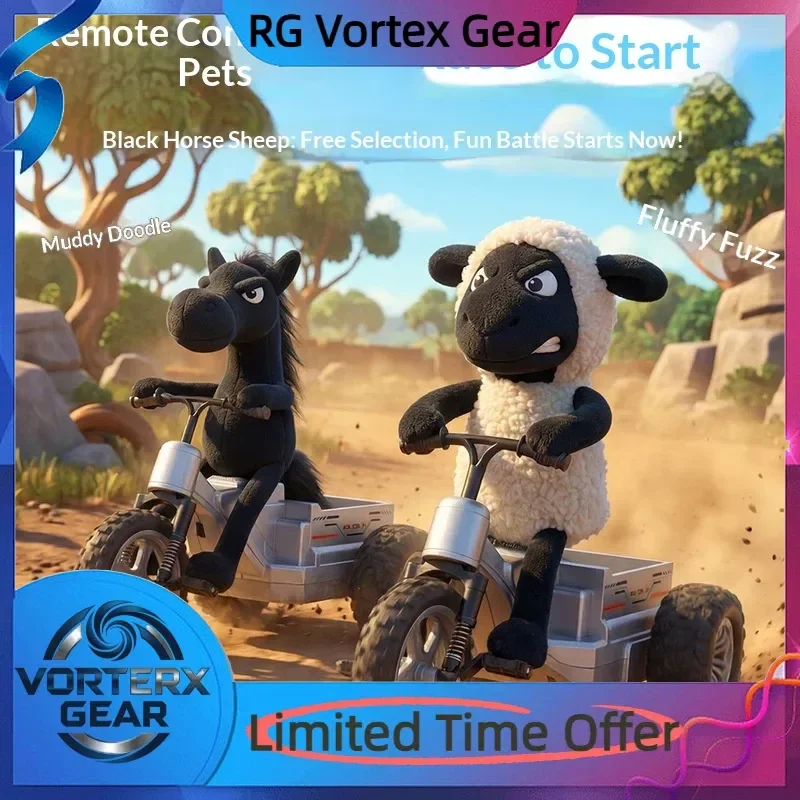 【In Stock】New Little Sheep Black Horse Remote Control Car Three Wheel Motorcycle Charging Dynamic Lighting Trick Drift Car Toy