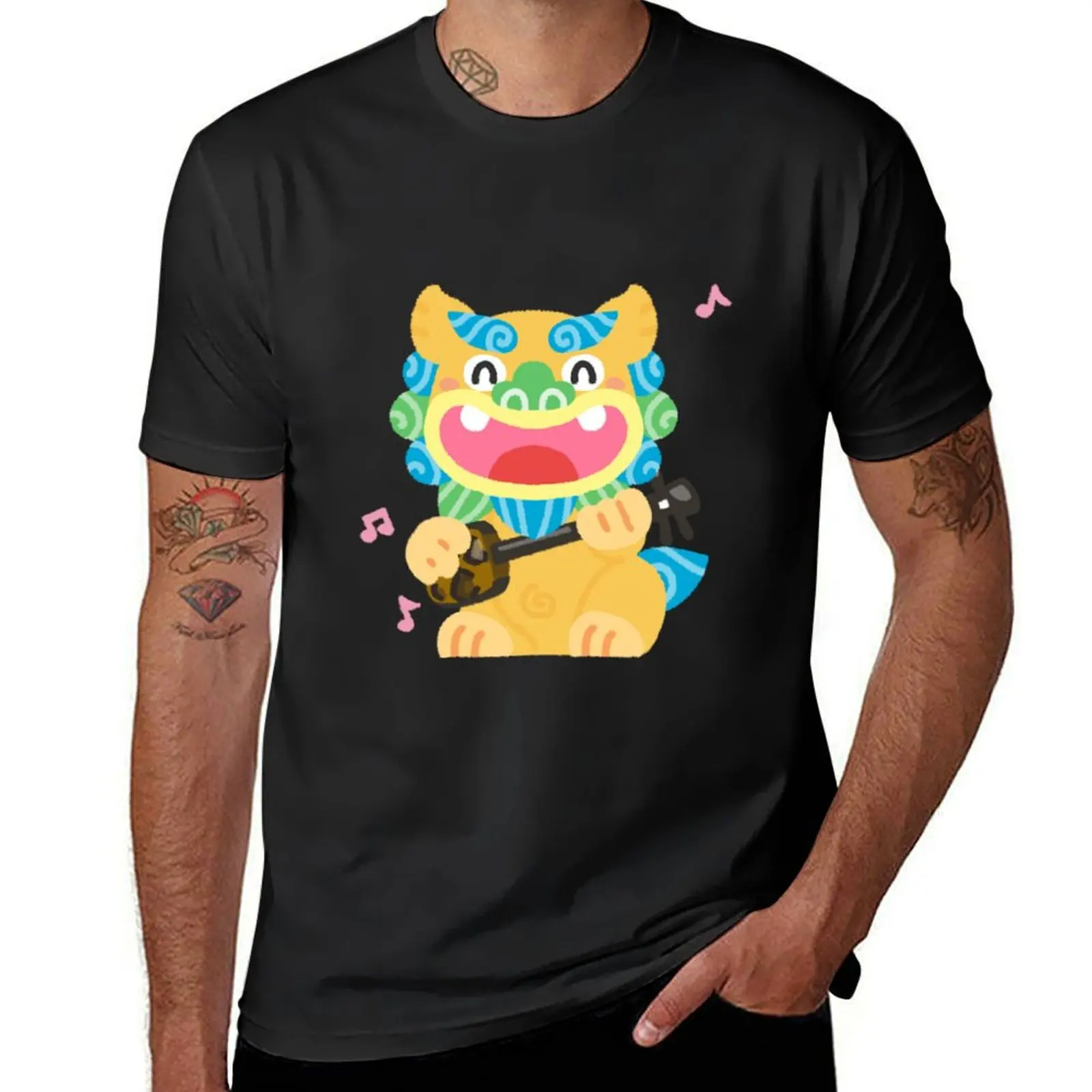 Okinawa Shisa T-Shirt aesthetic clothes blacks heavyweights cute tops plain white t shirts men