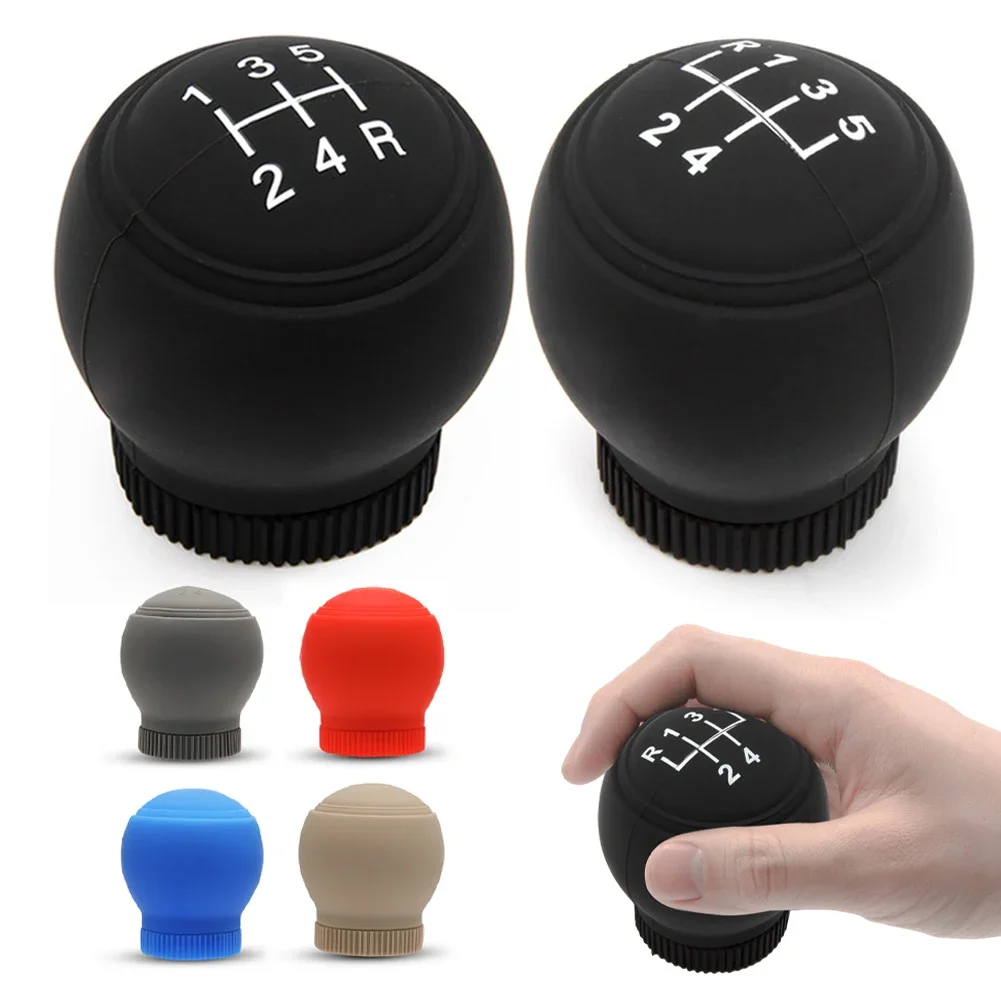 Universal Round 5/6 Speed Silicone Car Case Gear Head Shift Collars Shift Knob Grips Cover  Accessories MT