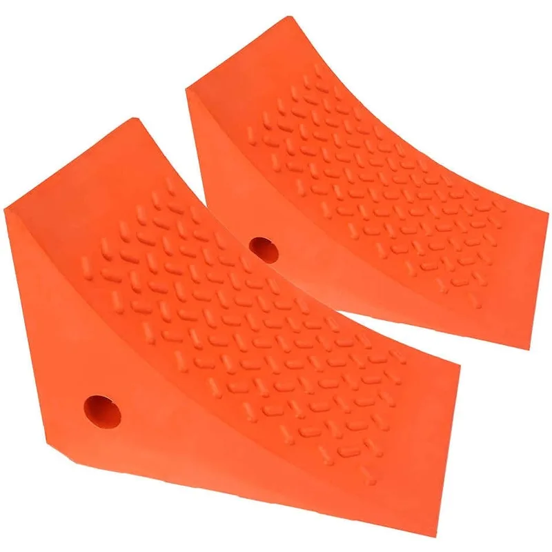 

US Cargo Control Lightweight Urethane Wheel Chocks (2-Pack), 11 Inch x 8 Inch Heavy Duty Wheel Chocks, Durable and Non-Slip