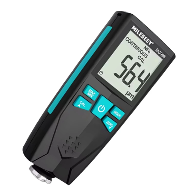 مقياس سمك الطلاء MC998 الجديد من Mileseey UZ، كاشف فيلم طلاء السيارة، المدى 0-1500μm، الدقة ±(3%+2μm)، لصفقة السيارة