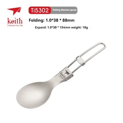 Keith Titanium Tableware Spoon Portable Healthy Lightweight Outdoor Picnic Hiking Folding Cutlery Ti5302