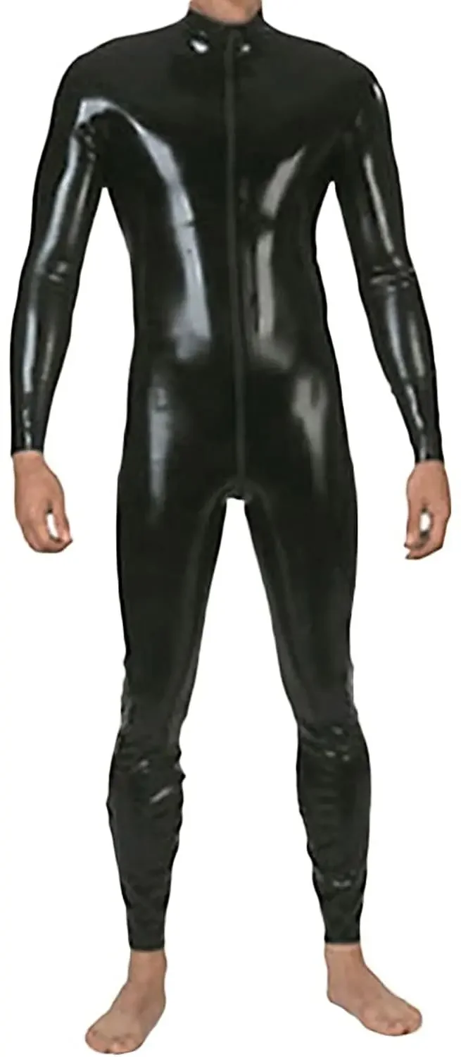 

Latex Rubber Party Fetish Men's Black Bodysuit Suit