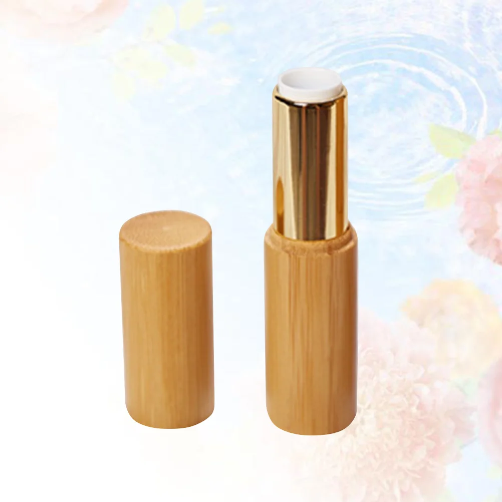 12.1 مللي متر أنبوب بلسم أحمر الشفاه الفارغ الخيزران نمط دفع عجلة آلية السلس الاستغناء الحاويات DIY بها بنفسك العناية بالشفاه أنبوب بلسم الشفاه #5