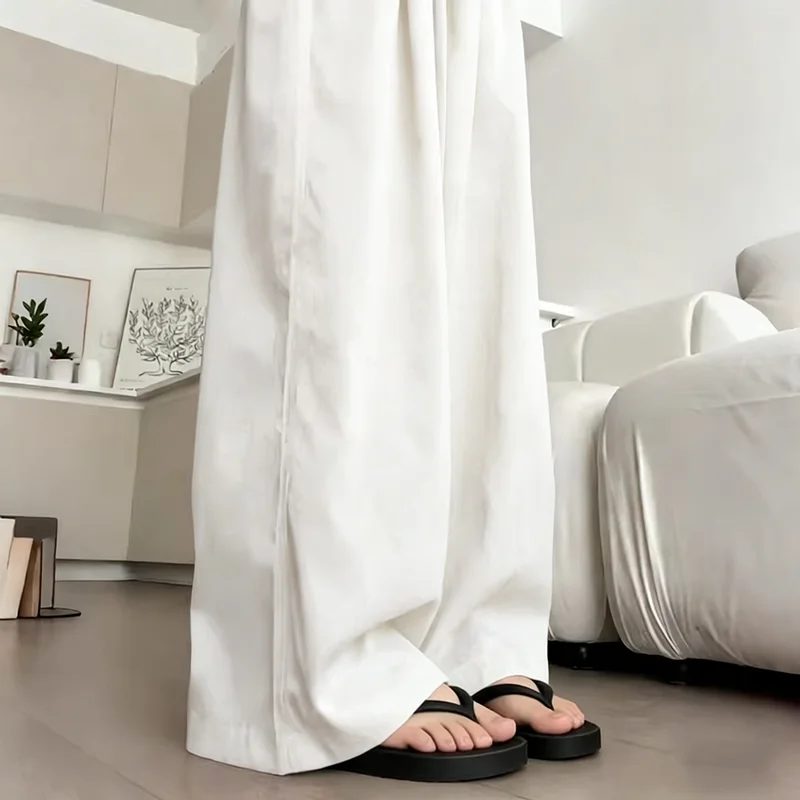 Cotton silk drawstring white