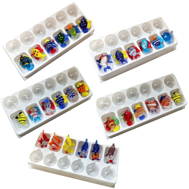 Creative Glass Fish Bubble Float Decors סט של 6 עיצובים ייחודיים זרוק משלוח