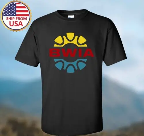 BWIA T-shirt lavable West Indies Noir Homme Taille S-3XL