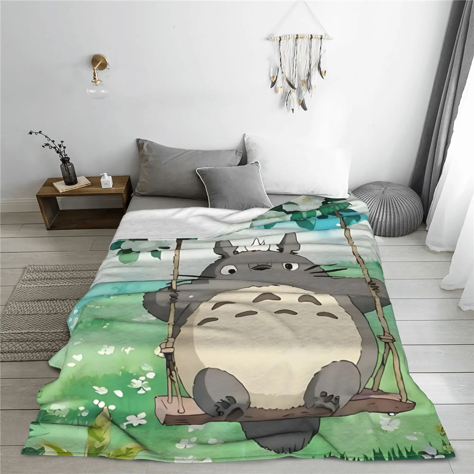 1PC My Neighbor Totoros  home room decorations Winter Blankets for Adults Bedding Home Interior Sofa Knee