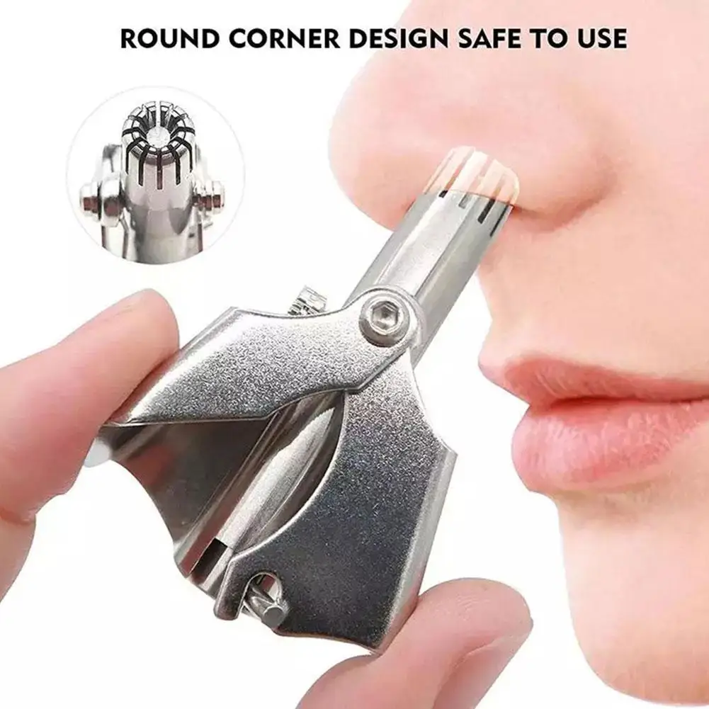 1 set Nose Hair Trimmer for Men Stainless Steel Manual Shaver Suitable For Nose Hair Razor Washable Portable Nose Hair Trimmer