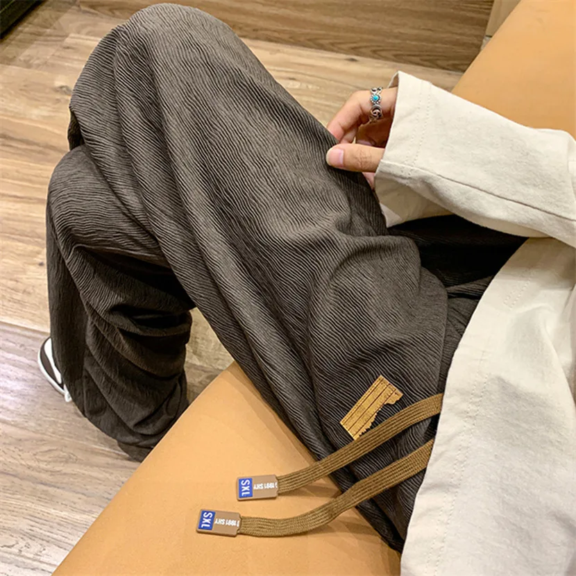 

Loose Spor Men's Trousers Autumn New Straight Leg Floor-Length American Sle Wide Leg Pants Casual Faionable Sweatpants