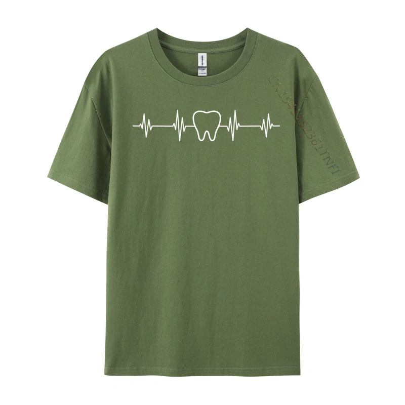 Dentists Dental Students Dental Assistants Tooth Heartbeat Deer Hunting Heartbeat Geek Men Tops Shirt T Shirt Fitted Tshirts