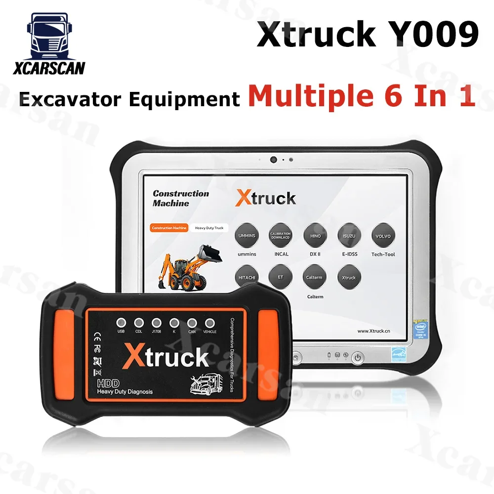 Xtruck Y009 + FZG1 tablet Multifunctional 6 in 1 Commercial Vehicle Construction excavator Diesel Automotive Repair Scan Tool