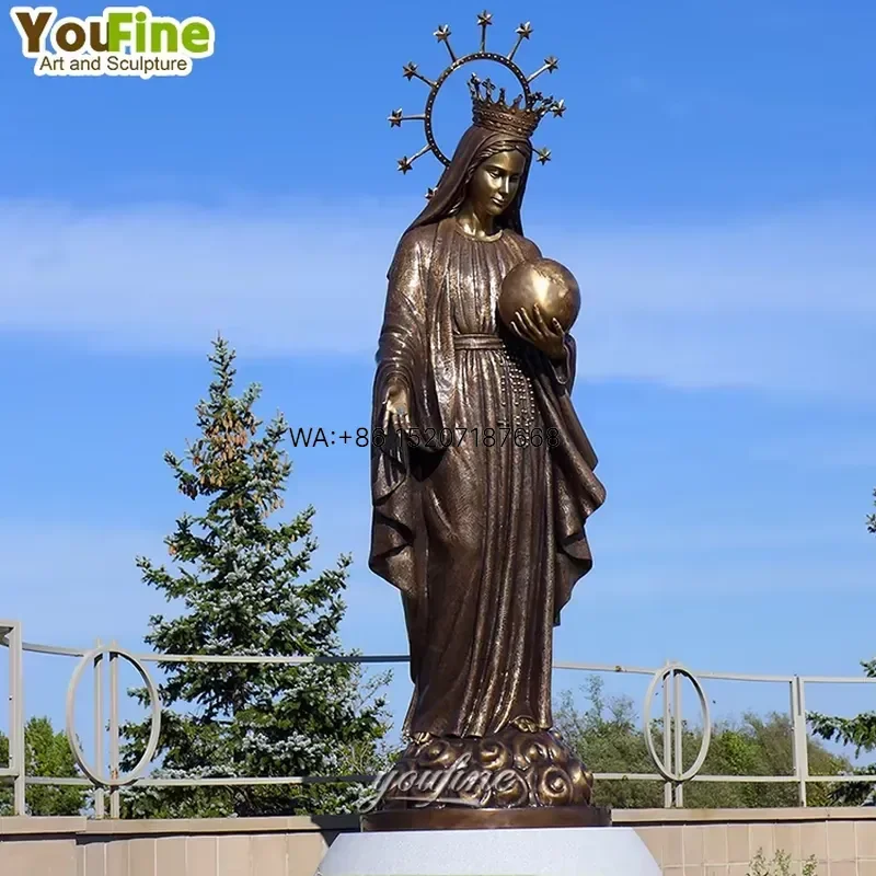 Wmwmnu Outdoor Garden Metal Sculpture Bronze Life Size Saint Virgin Mary Statue for Sale