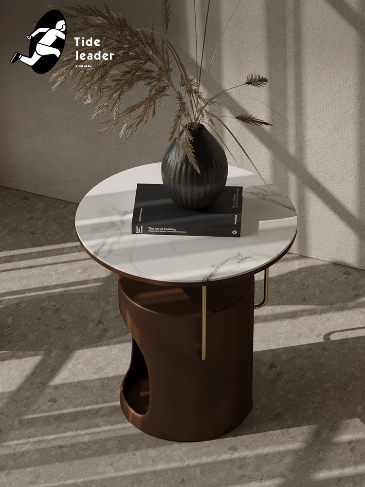 

Каменная пластина креативный диван боковой столик тихий Стиль Современный художественный угловой стол