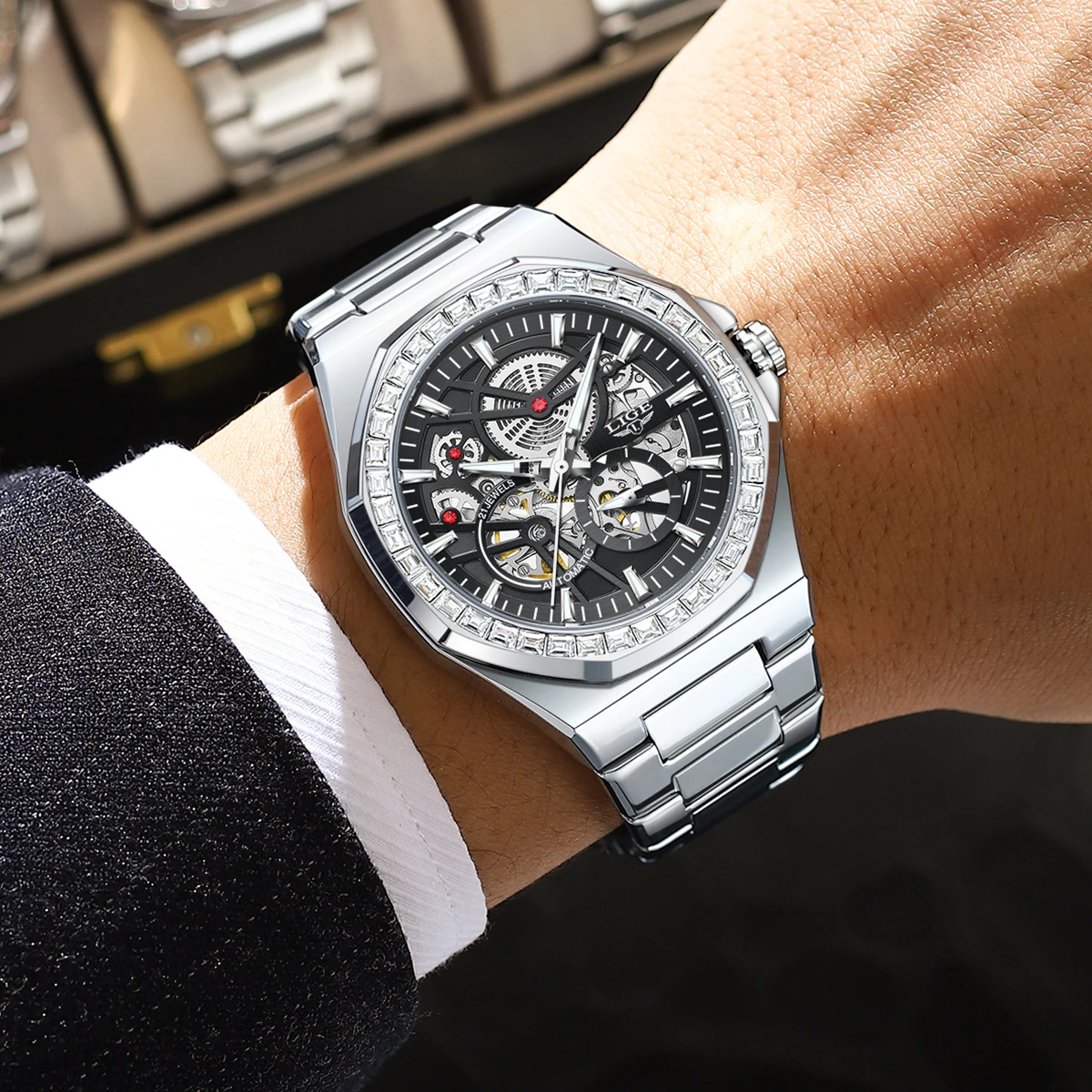 LIGE Luxury Men Mechanical Watch Automatic Watch Waterproof  Luminous Date Stainless Steel Watches Reloj Hombre Montre Homme