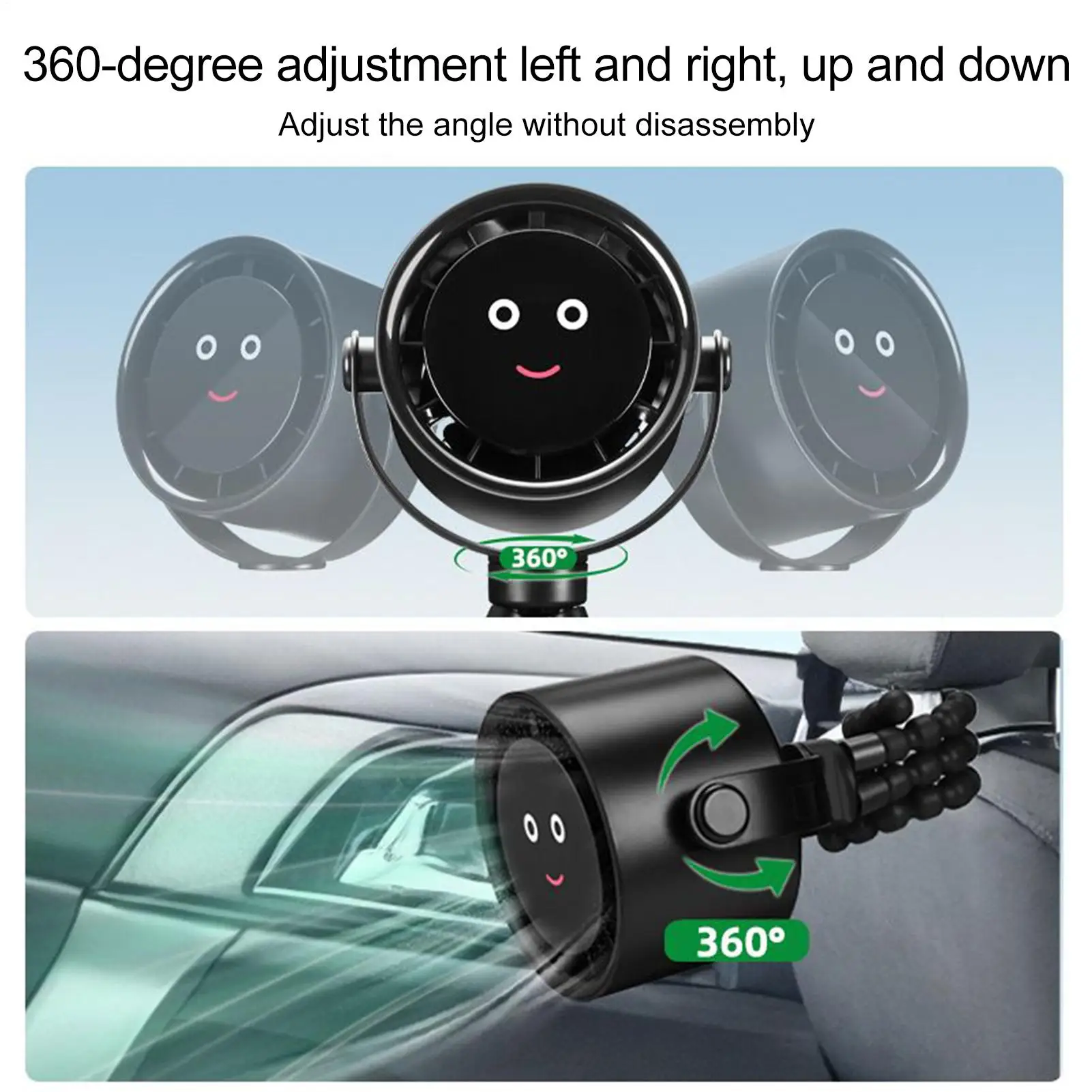 ベビーカーファン充電式小型冷却ベビーファンベビーカーアクセサリー 360 回転可能なクールガジェット電池式空気クーラー