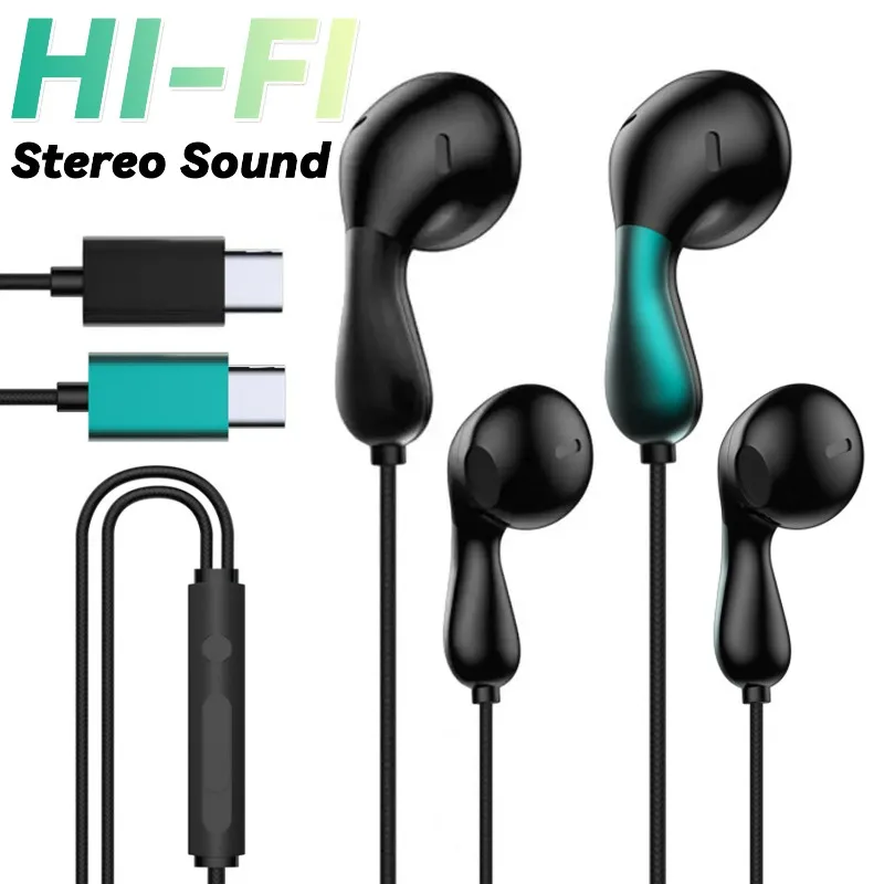 In-Ear Wired Gaming Headphones with Microphone Noise Reduction Sports Calling Earphone for Laptop Iphone 15 Pro Max Plus Samsung