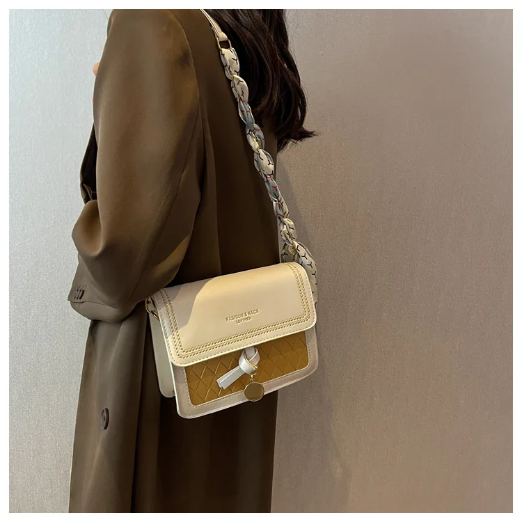 2023 New Women Crossbody Bag Simple Fashion Shoulder Bag Contrast-color Texture female Luxury Design Small Square Messenger Bag