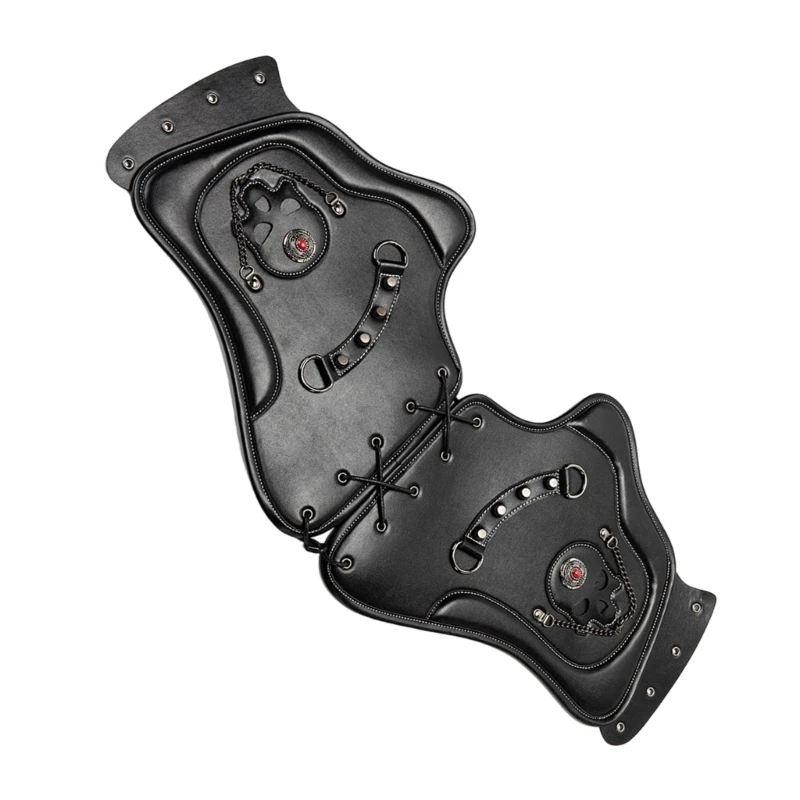 A2UC Universal Motorcycle Exhaust Heat Protector PU Leather Side Saddles Heat Deflector Easy To Install