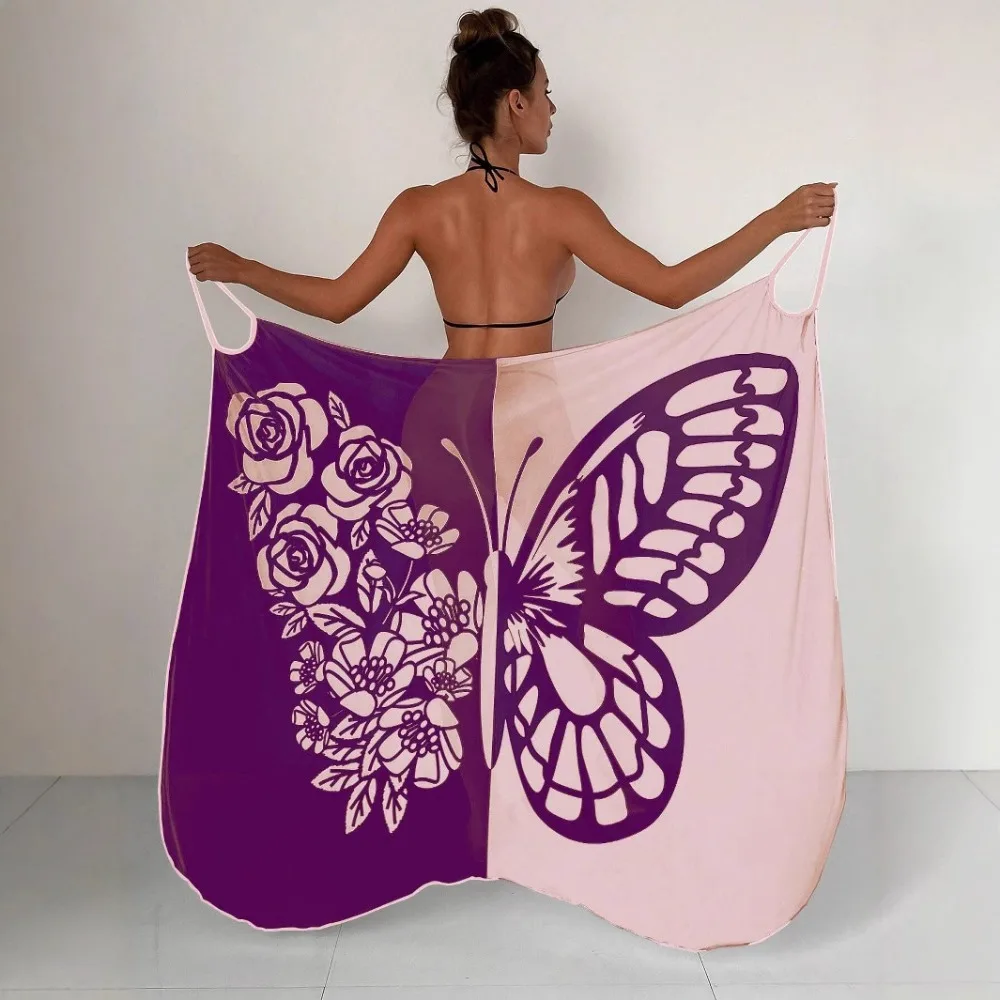 Quick Dry Non-stick Sand Beach Cover Up Dress Portable One Shoulder Swimsuit Wrap Dress for Women Vacation Essentials