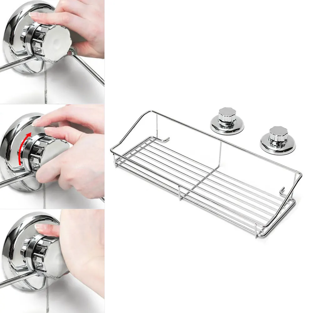 

Корзина на присосках без сверления, с антикоррозийным покрытием, для влажных помещений, бесшовная, с мощным вакуумным креплением