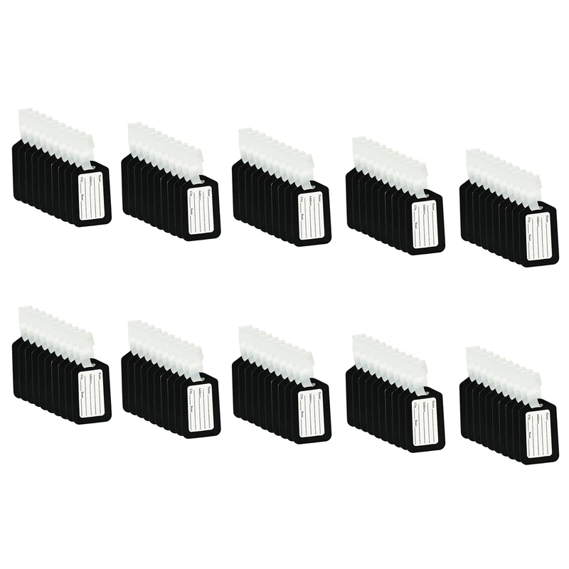 Hot Kf-100Pcs Luggage Tags Suitcase Label Bag Travel Accessories Black