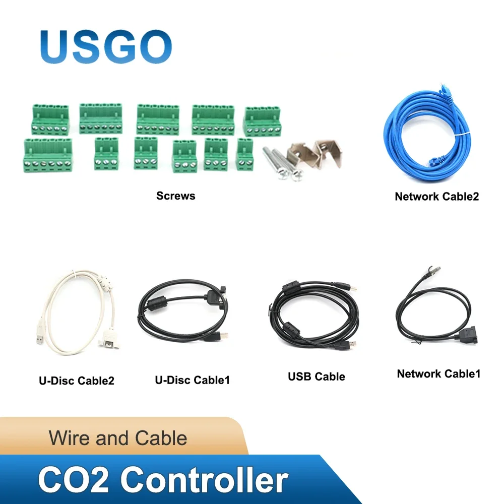 USGO Ruida RDC6445G/S RDC6332M RDC6442S RDC6432 CO2 Laser Controller Cables USB Extension Cable Power Cable Adapter Screws