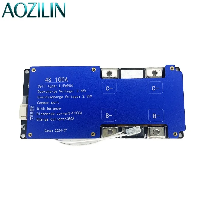 AOZILIN 4S 12V 100A BMS Protection Board For LiFePO4 Battery 4S-12V100A-BMS Lithium Iron Phosphate Battery Management System