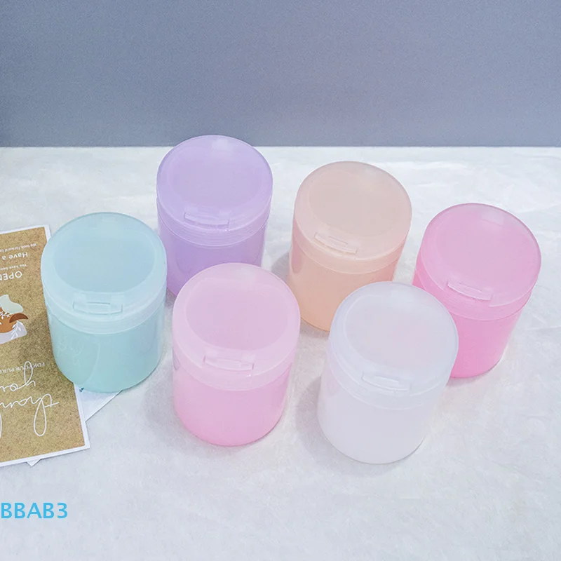 Organizador de bolas de algodão para unhas, copo de armazenamento com tampa de clipe para removedor de esmalte, cotonetes, ferramentas de maquiagem para manicure