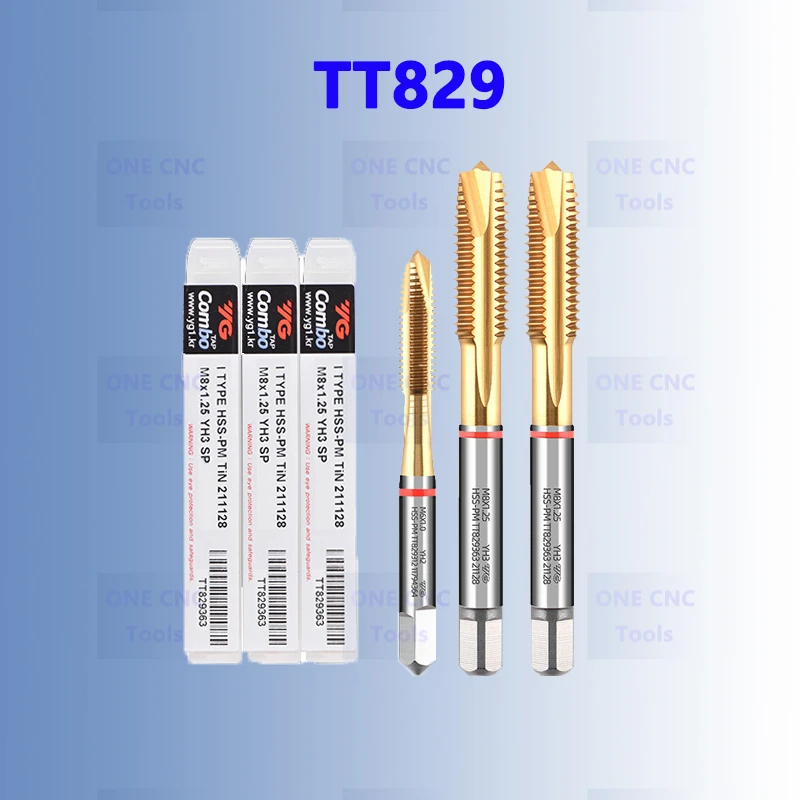 

TT829 Korea YG Powder Metallurgy Titanize Tip Tap For Through Hole Machine Process Tempered Materials With High Hardness M3 M4