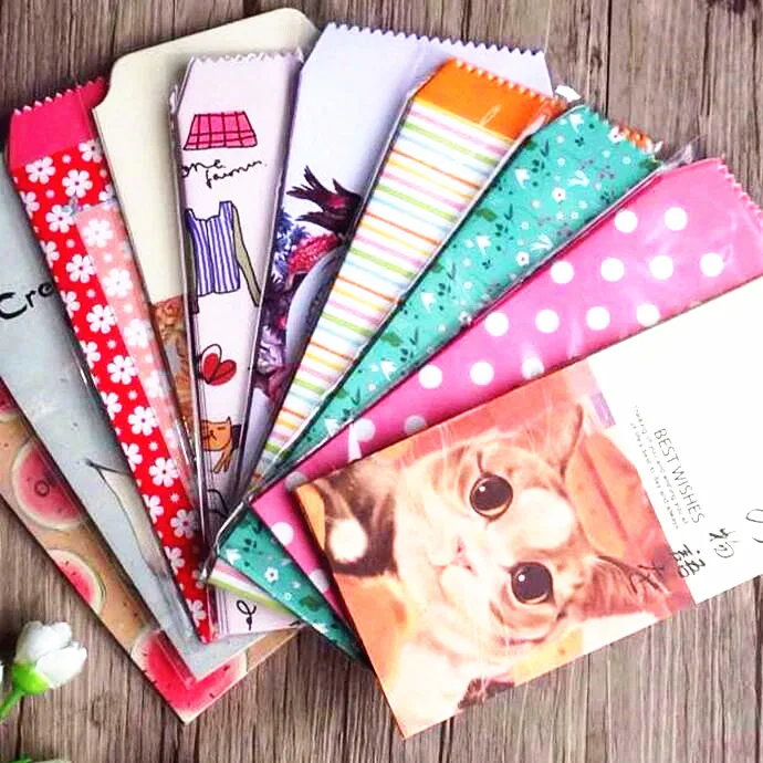 

10pcs/lot Vintage Flower cartoon Animal paper envelopes red envelope stationery supplier