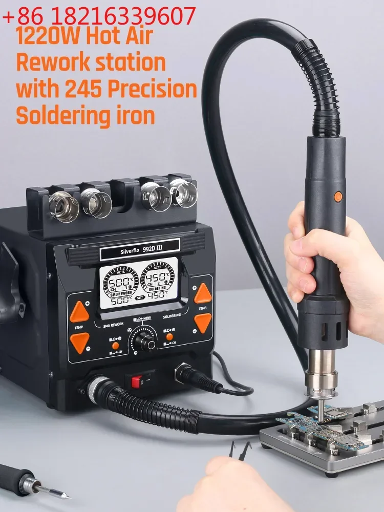 YAO Silverflo 992D-III Precision Soldering Station Microscope 1220W Hot Air Rework Station Electronic C210C245 Soldering Iron fo