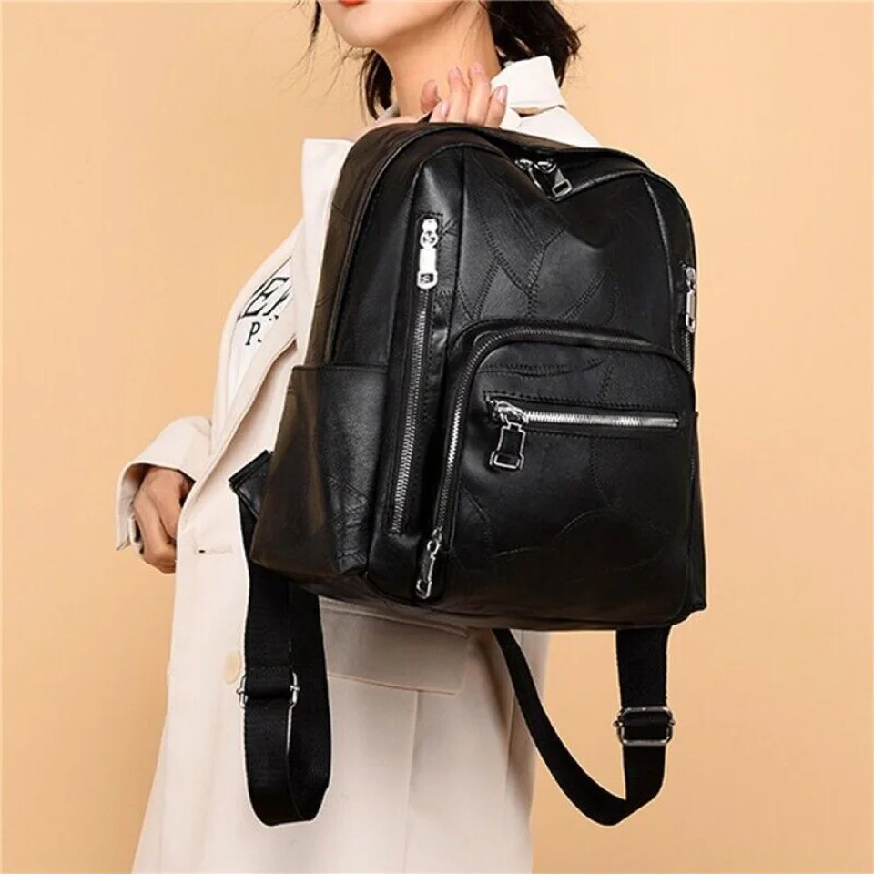 New Brand Vintage Women Ladies Soft Leather Casual Rucksack Shoulder Bag Backpack School Travel Bag