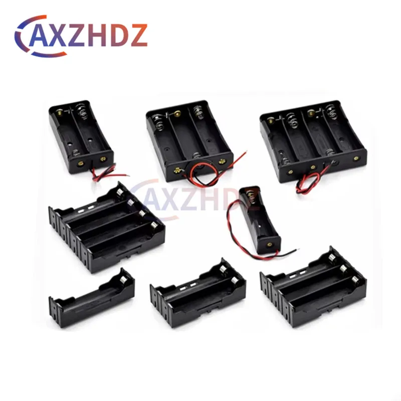 

2PCS 18650 Battery Holder Box 1 Slot 3.7V Battery Storage Case 1/2/3/4 Cell Plastic Container with Connect Black Red Wires