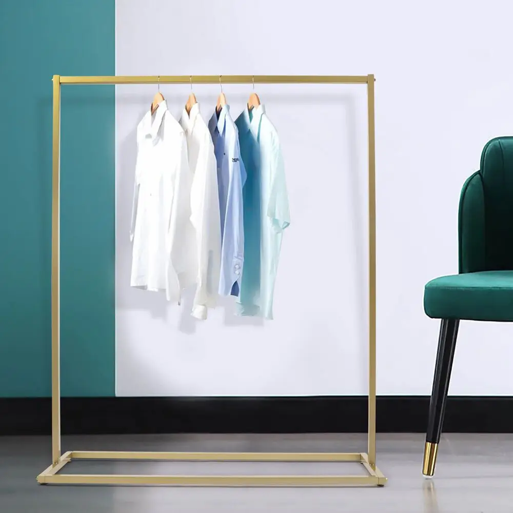 

Vintage Style Metal Clothes Rack - Gold Finish for Stylish Garment Display