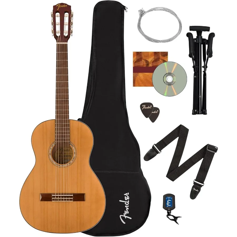 

FA-15N 3/4-Size Nylon String Acoustic Guitar Starter Kit for Beginners with Gig Bag Stand Nylon Strings Tuner Strap and Austin