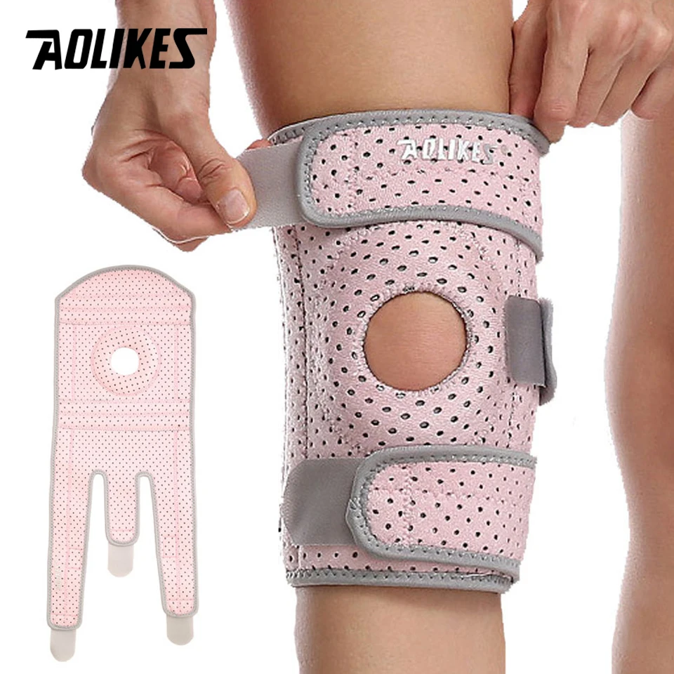 AOLIKES 1PCS Knee Brace Support Dual Stabilizers & Open Patella - Adjustable Breathable for ACL Meniscus Tear Injury Recovery