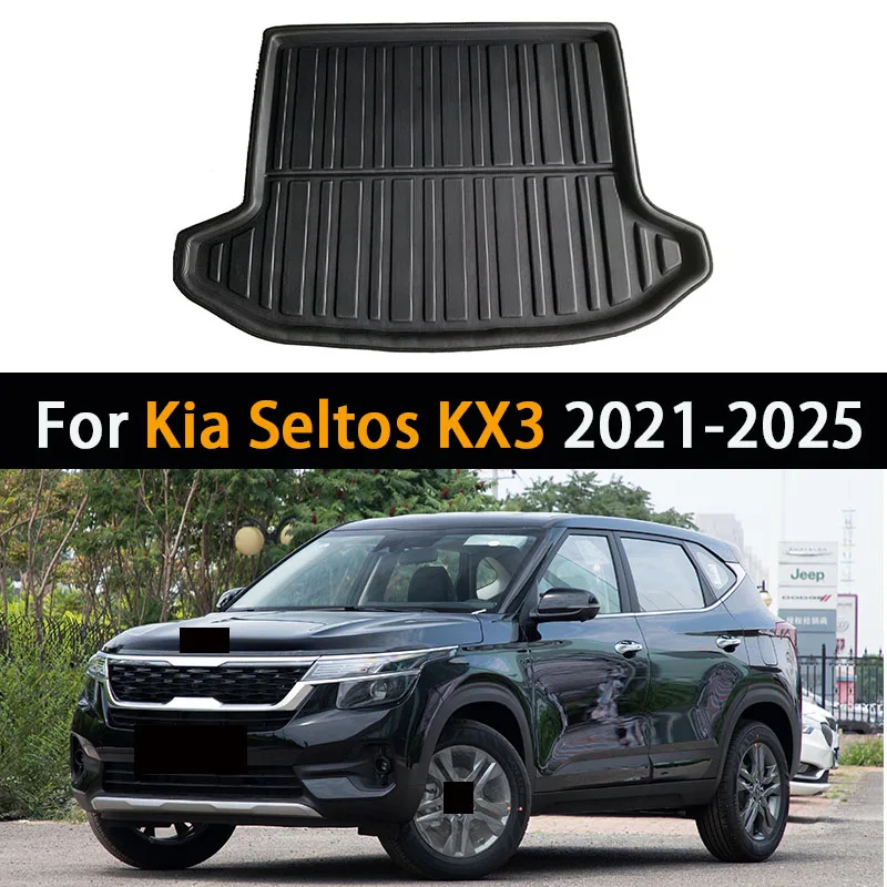 

For Kia Seltos KX3 SP2 2021-2025 2022 Car Rear Trunk Mat Special Waterproof Floor Liner Parts Tray Boot Pad Carpet Accessories