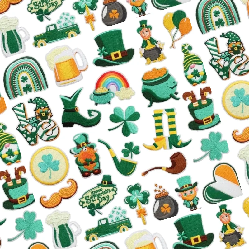 

Green Fairy Shamrock Patches Embroidery Decoration Ironing Sewing DIY Cartoon Logo Clothing Shoes Hat Bag Patch