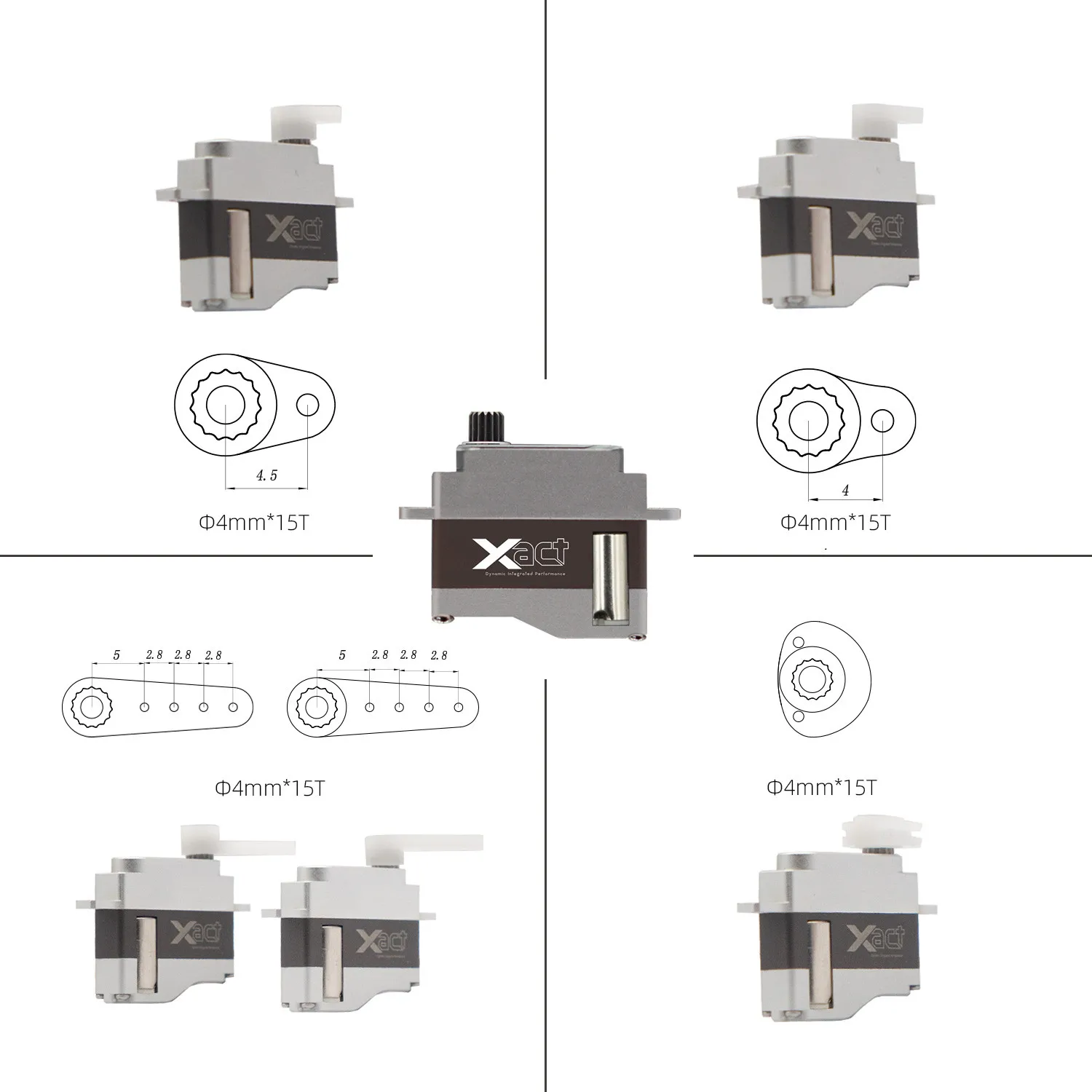 Frsky 44mm 15t servo chifre braço conjunto para xact 5700 série f3k dlg planador acessórios