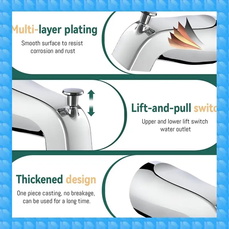 

ETRT Tub Spout With Diverter,Bathroom Bathtub Faucet With Tub Spout Cover Ring,Fits 1/2In Copper Water Tube(5/8In Diameter)