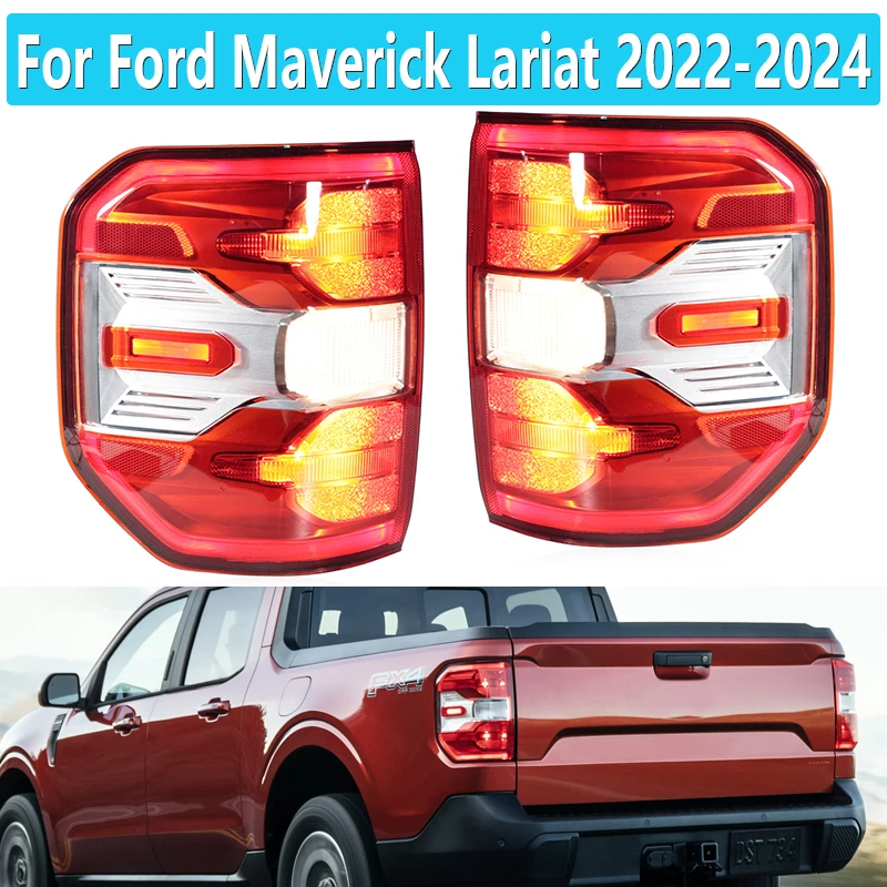 Luz trasera LED para coche para Ford Maverick Lariat 2022 2023 2024, luz trasera de freno, luz de señal de giro, conjunto de lámpara trasera
