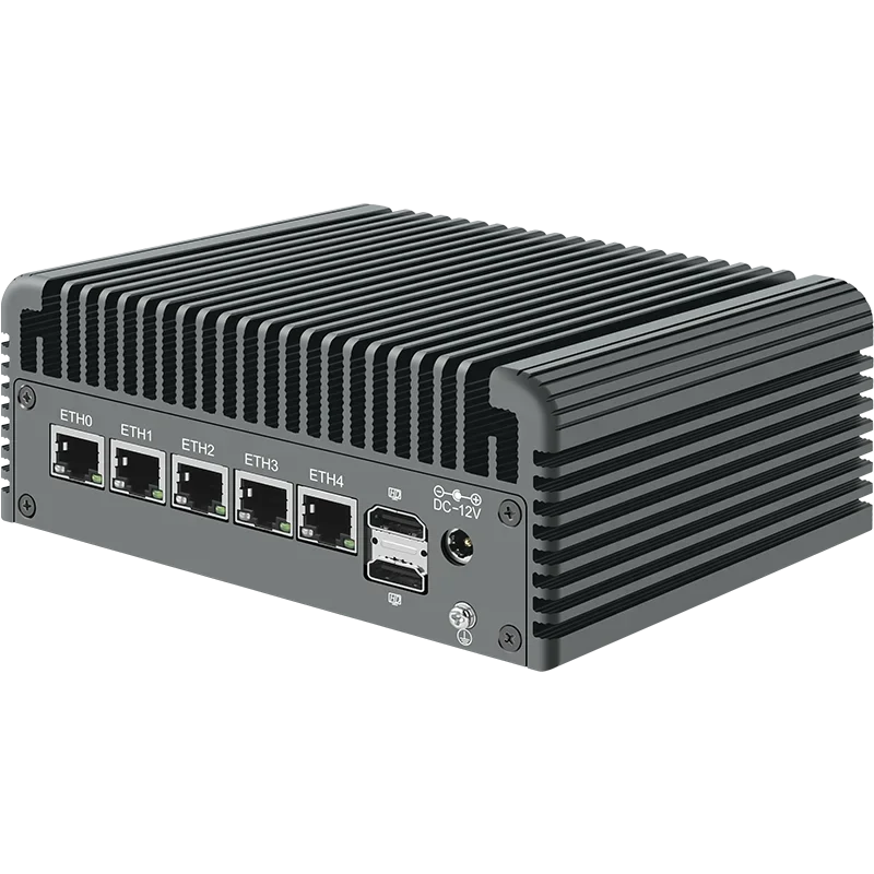 CWWK N100 5 Nets Front version 2.5G dual M.2 dual SATA dual HDMI/DP/multi-network port mini host - Image 6
