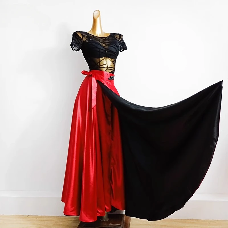 

customized spanish bullfighting dance costume cloak women's Latin dance dress big swing skirt performance costume half skirt