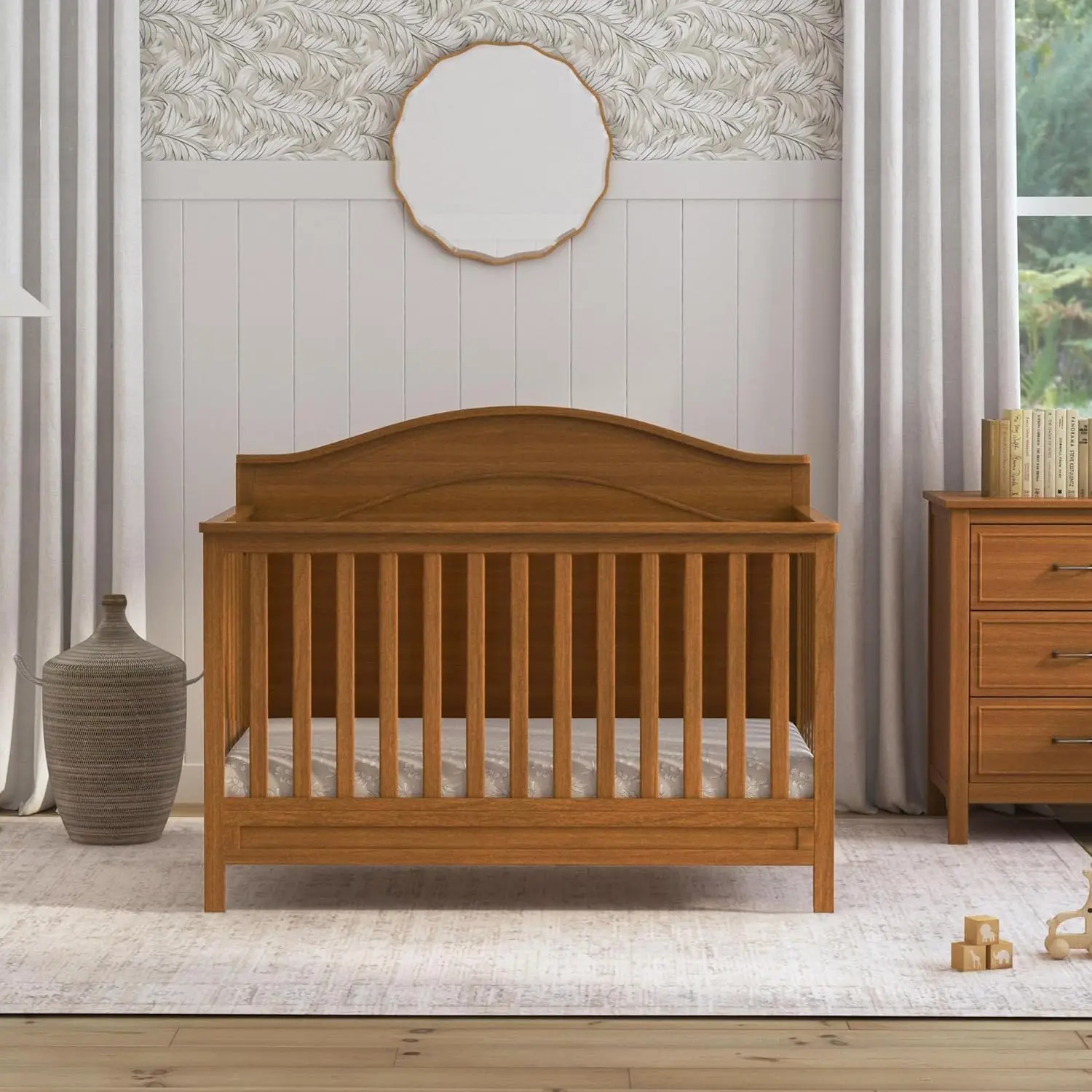Charlie 4-in-1 Convertible Crib in Chestnut, Greenguard Gold Certified