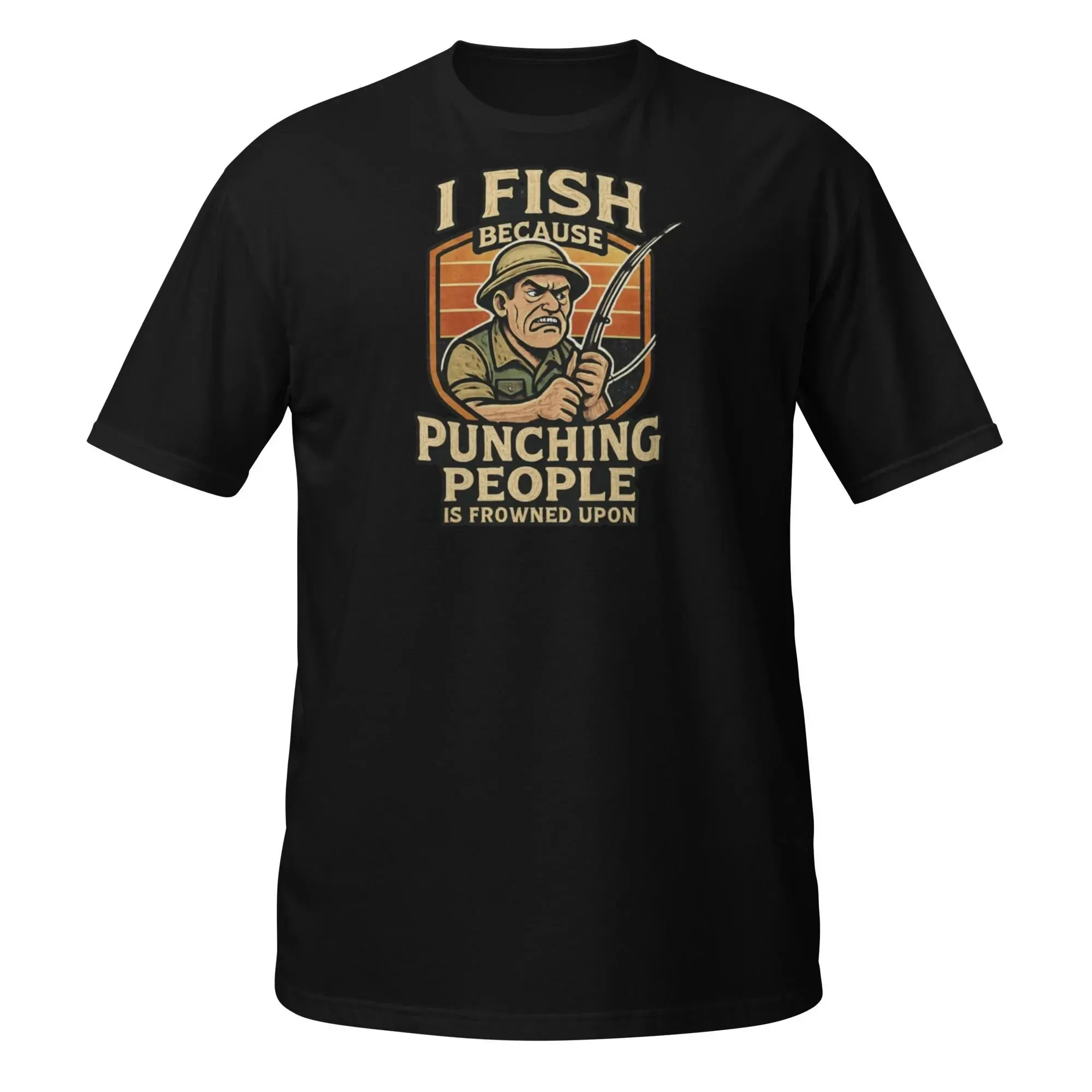 

Funny Fishing T-Shirt: Angler Gift Comfort Colors Tee Breathable and Soft Comfortable Cotton Street Hip Hop Men's Clothing Tee