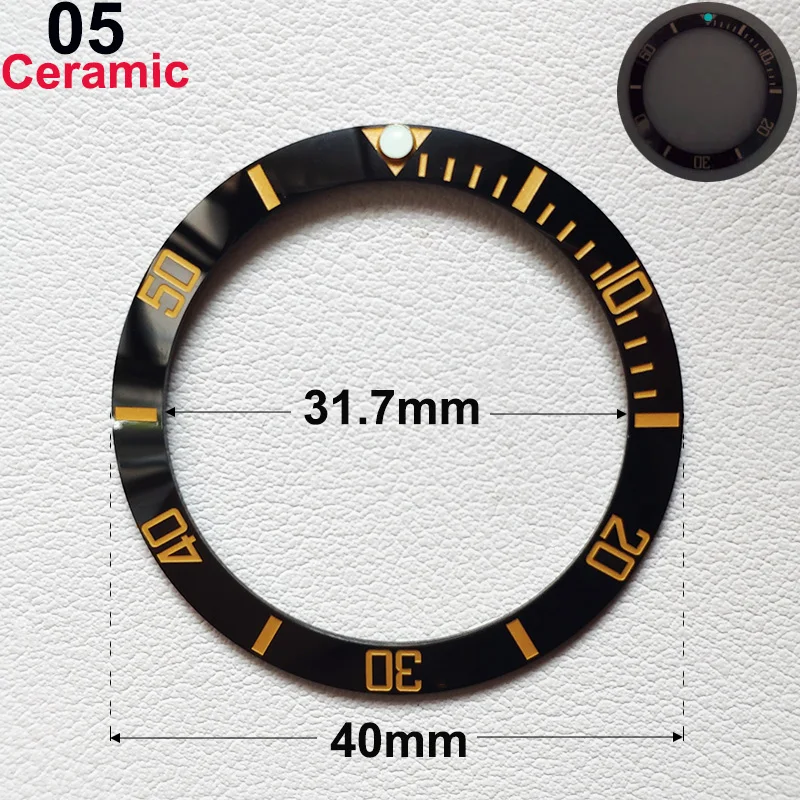 40mm * 31,7mm Keramik-Uhrenlünetteneinlage Passend für 42mm bis 44mm Taucher-GMT-Yacht-Sea-Dweller-Uhrengehäuse Uhrenring-Zubehör – Detail 9