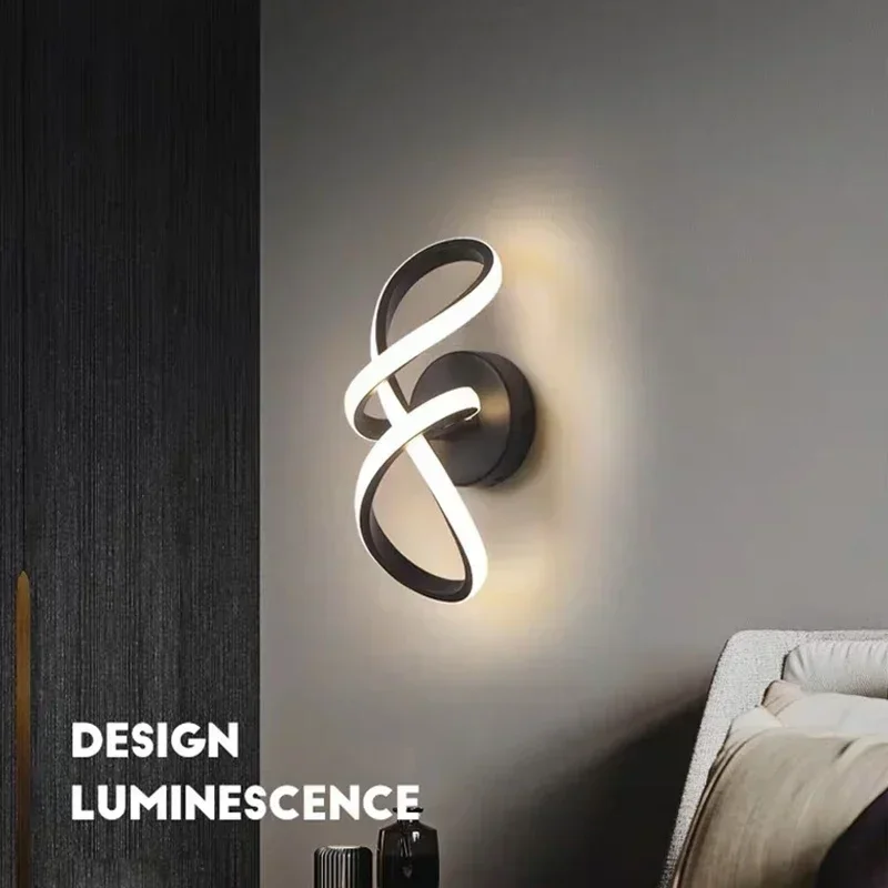 Imagem -02 - Modern Bedside Led Wall Lamps Candeeiro para Quarto Escadas Corredor Sala de Estar Decoração para Casa Iluminação Interior Luminária Brilho