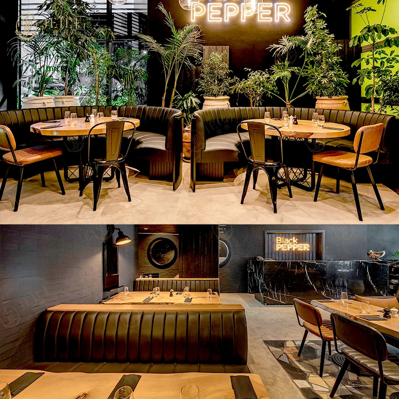 custom.Hotel Cafe Lounge Easy Clean bar Sofa Custom Restaurant Furniture Modern Style Restaurants Booths Seating Set Project