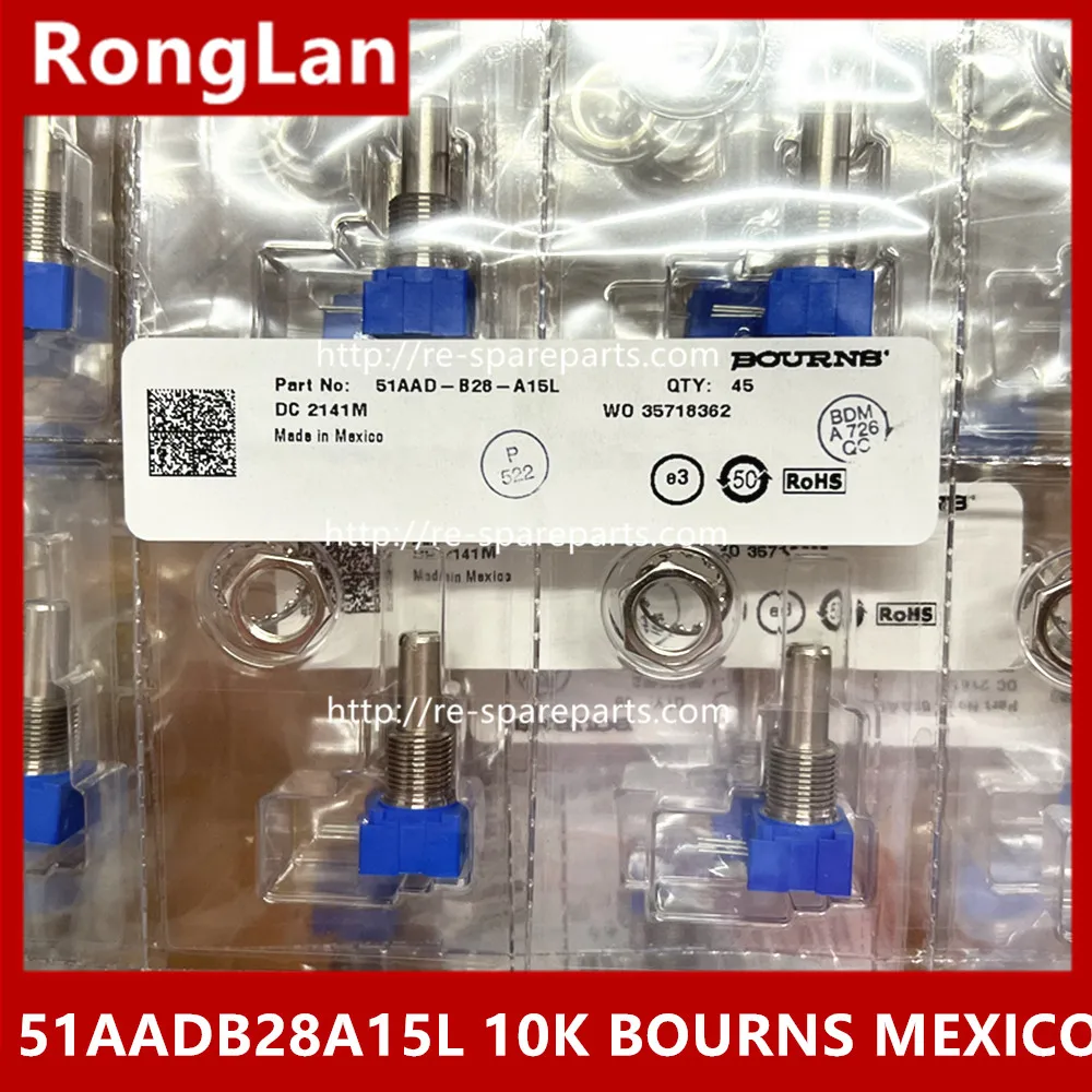 

НОВЫЙ оригинальный 51AADB28A15L 10K MEXICO, импортный, запечатанный, одиночный потенциометр, экологически чистый, без свинца, 3-контактный — 2 шт./лот